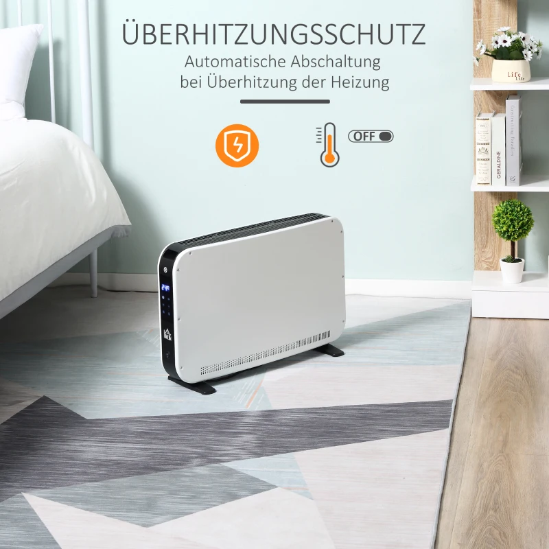 HOMCOM grzejnik 2180 W 60 cm x 18,5 x 39,5 cm