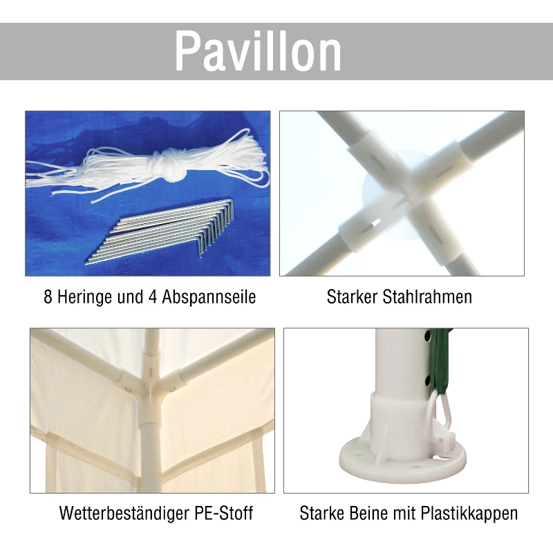 Partytent voor in de tuin paviljoen partytent feesttent tuintent tent 2 kleuren 3 x 3 m