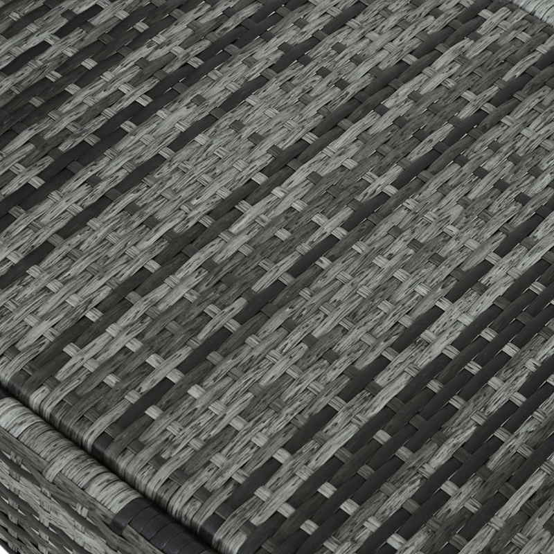 Outsunny leżak ogrodowy, leżak rattanowy, leżak do opalania, rattan polietylenowy+metal, kolor szary, 200x73x30-103cm