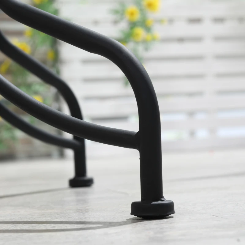 Outsunny 3 Piece Garden Bistro Set, Folding Patio Chairs and Mosaic Tabletop for Outdoor, Balcony, Poolside, Light Blue