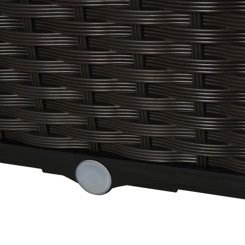 Outsunny verhoogd bed, plantenbak met afwateringsgaten, bloembak in rotan-look, PP, bruin