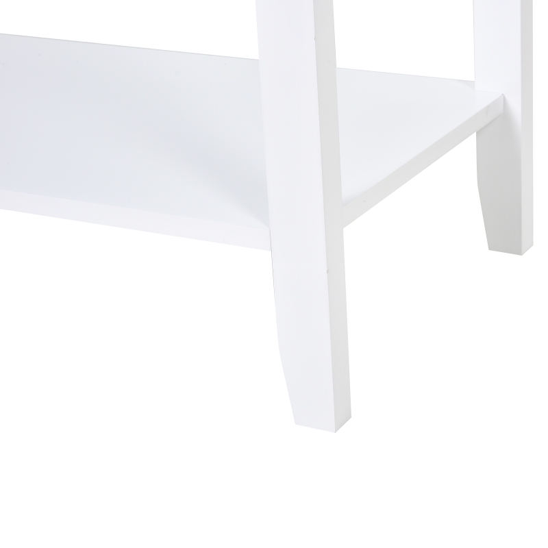 Homcom Consolle con Ripiano inferiore e Cassetto in Legno di Pino Bianco