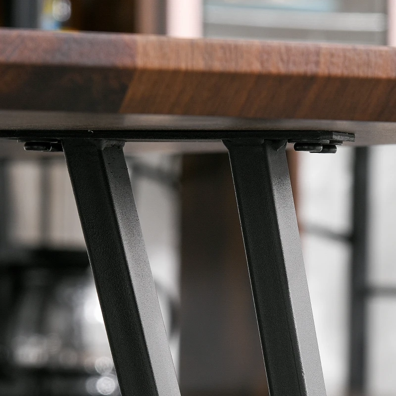 HOMCOM Tavolo da Pranzo Stile Industriale, Tavolo da Cucina Moderno in Legno Rettangolare 120x60x75cm Nero e Color Noce