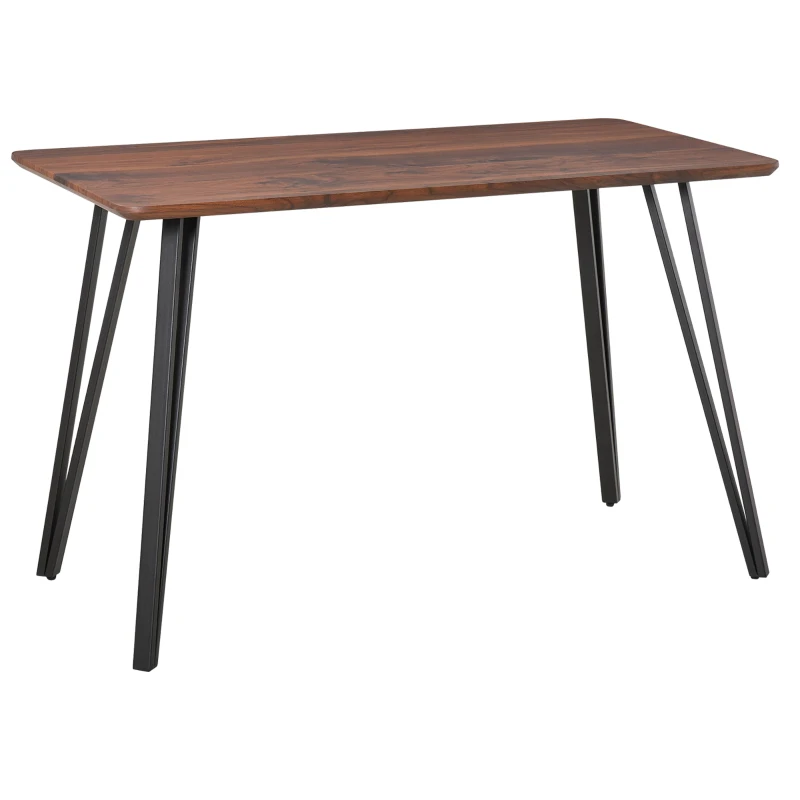 HOMCOM Tavolo da Pranzo Stile Industriale, Tavolo da Cucina Moderno in Legno Rettangolare 120x60x75cm Nero e Color Noce