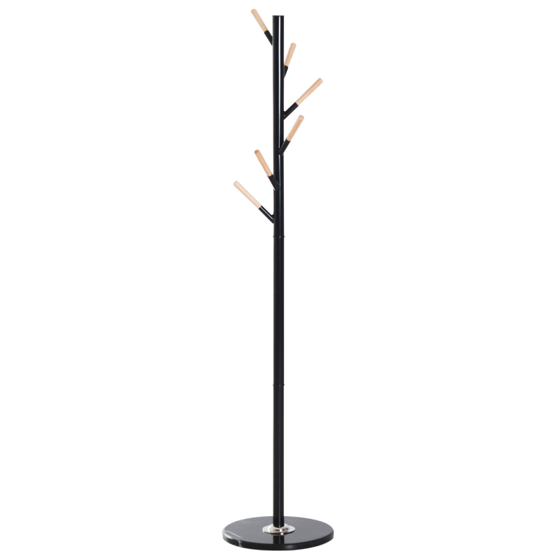 HOMCOM Coat Rack, 35Lx35Wx174H cm, Metal-Black