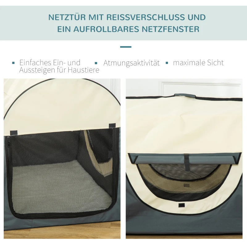 TRANSPORTER DLA PSA KOTA TORBA XXL SKŁADANA ciemnoszaro-kremowa