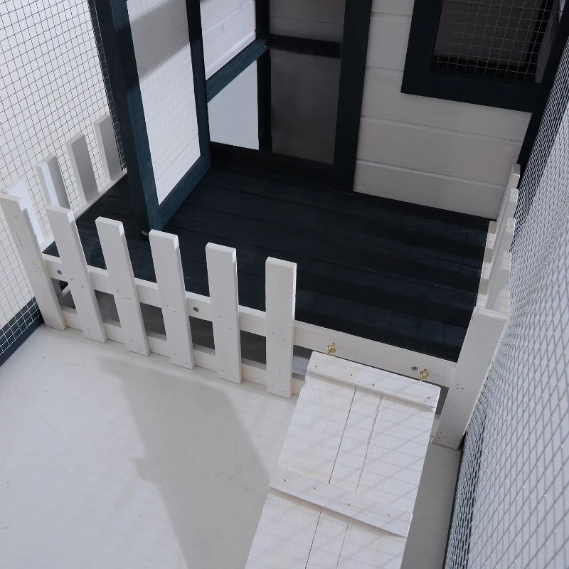 PawHut Konijnenhok, konijnenhok, caviahok, konijnenhok, hok voor kleine dieren, ren