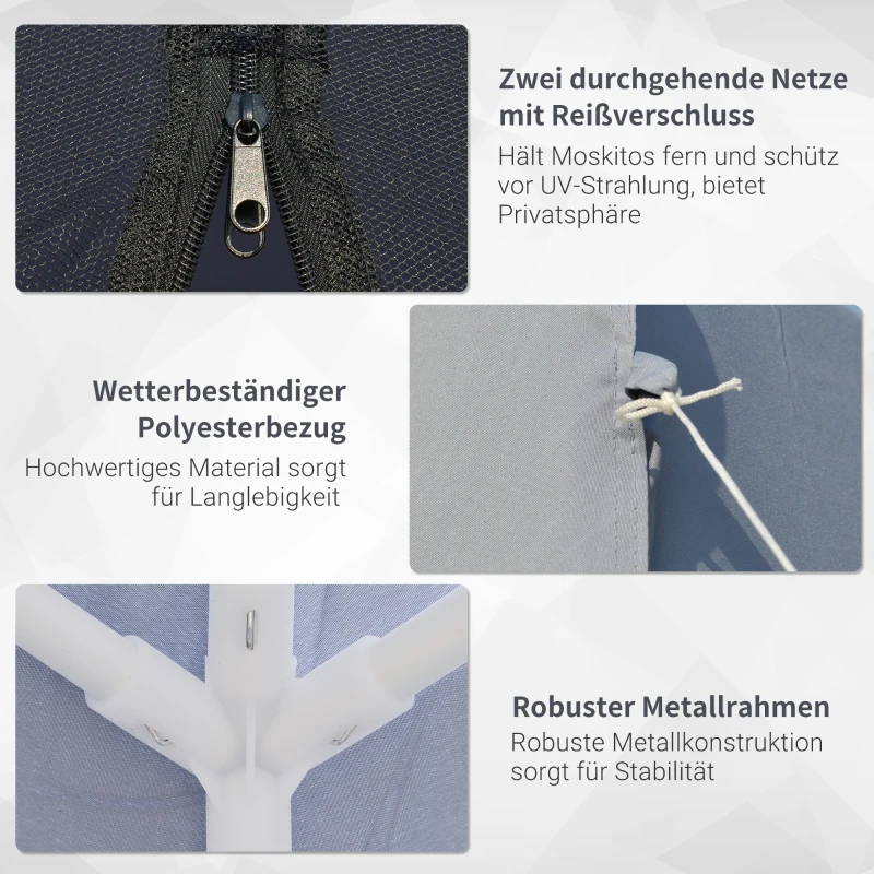 Outsunny altana ogrodowa z moskitierą 300 cm x 300 cm x 245 cm