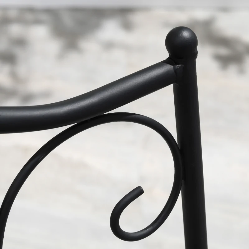 Outsunny 3 Piece Garden Bistro Set, Folding Patio Chairs and Mosaic Tabletop for Outdoor, Balcony, Poolside, Light Blue