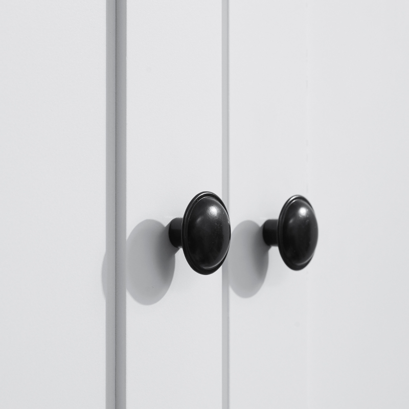 HOMCOM Freestanding Kitchen Cupboard, 184cm Tall Storage Cabinet with Doors and Shelves, Traditional Colonial 4-Door Kitchen Pantry Cupboard with Drawer, White