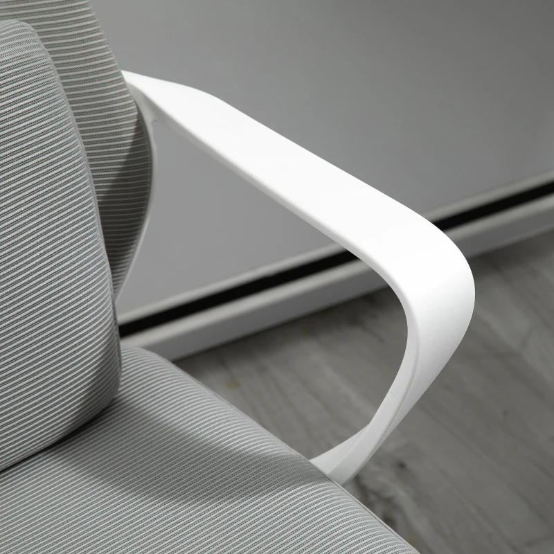 Vinsetto Mesh Massage Office Chair w/Pillow&Headrest Adjustable Height High Back Rocking Armrest Home Office Grey