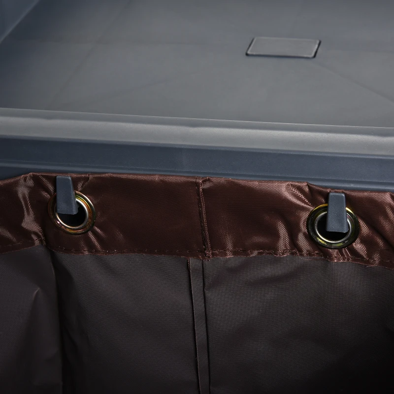 HOMCOM Putzwagen Reinigungswagen Wischwagen Systemwagen mit 4 Gummirollen Grau + Braun, 131 x 56 x 93 cm