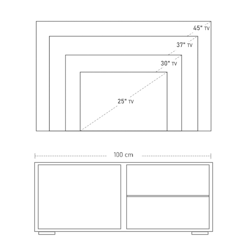 HOMCOM Mobile Porta TV Basso Design Moderno in Legno Bianco e Grigio per Soggiorno o Camera, TV fino a 42"