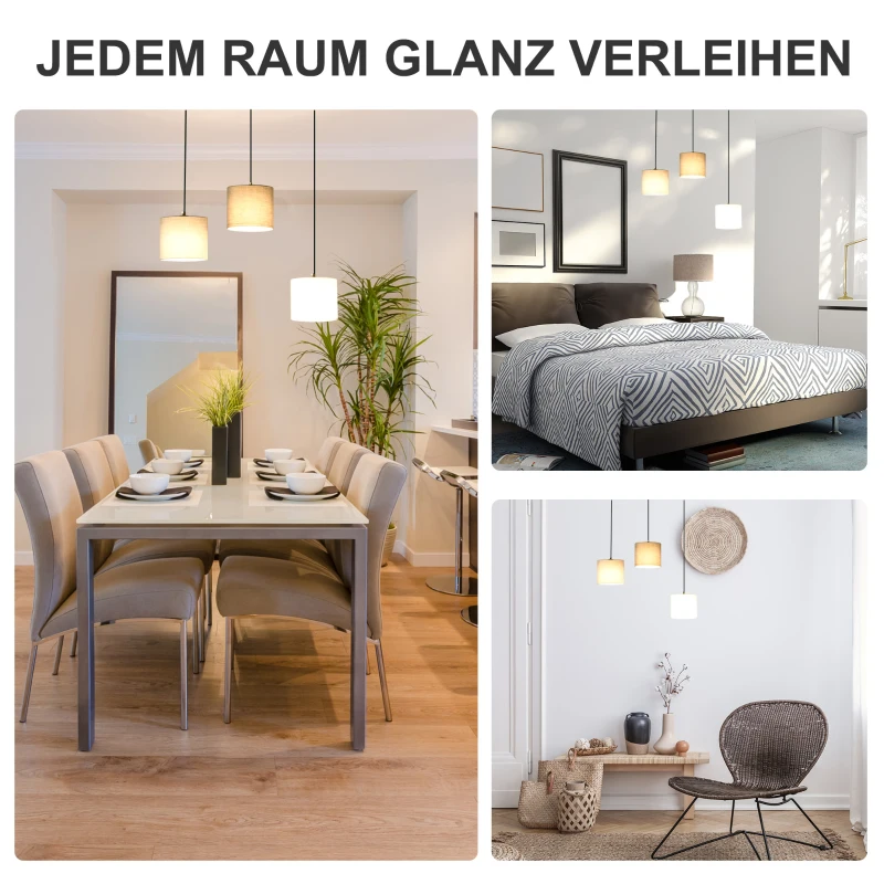 Lampa sufitowa Żyrandol z 3 wiszącymi łańcuchami i 3 oprawami żarówki E14