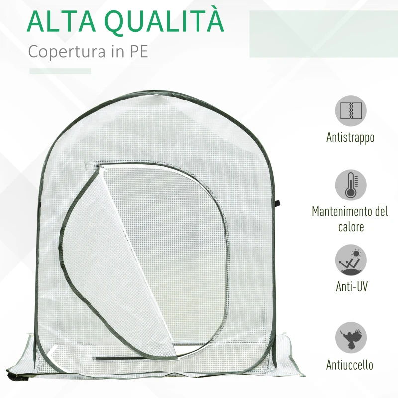 Outsunny Mini Serra Pieghevole Apertura Pop-Up con Sacca, 90x90x110cm