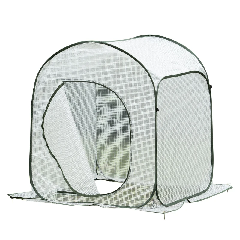 Outsunny Mini Serra Pieghevole Apertura Pop-Up con Sacca, 90x90x110cm