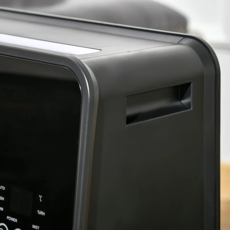 HOMCOM 2 w 1 Grzejnik i Nawilżacz Powietrza, LED, Timer 8 godzin, 33 cm x 21 cm x 49,5 cm, Czarny