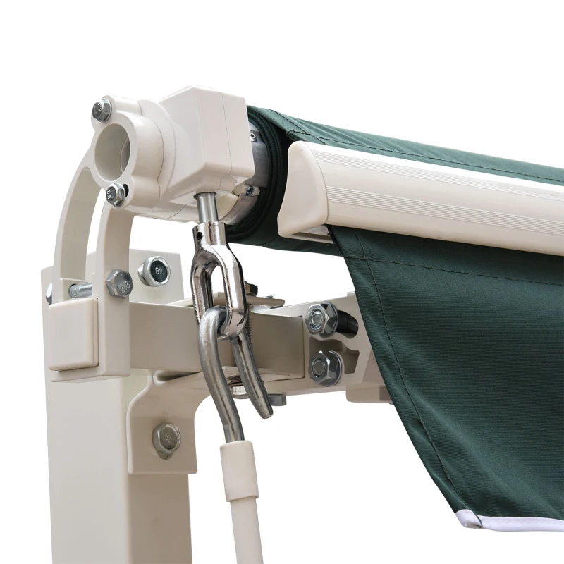 Outsunny Perdea de Soare Rulanta Manuala de Perete Tesatura de Poliester 2.5 × 2m Verde