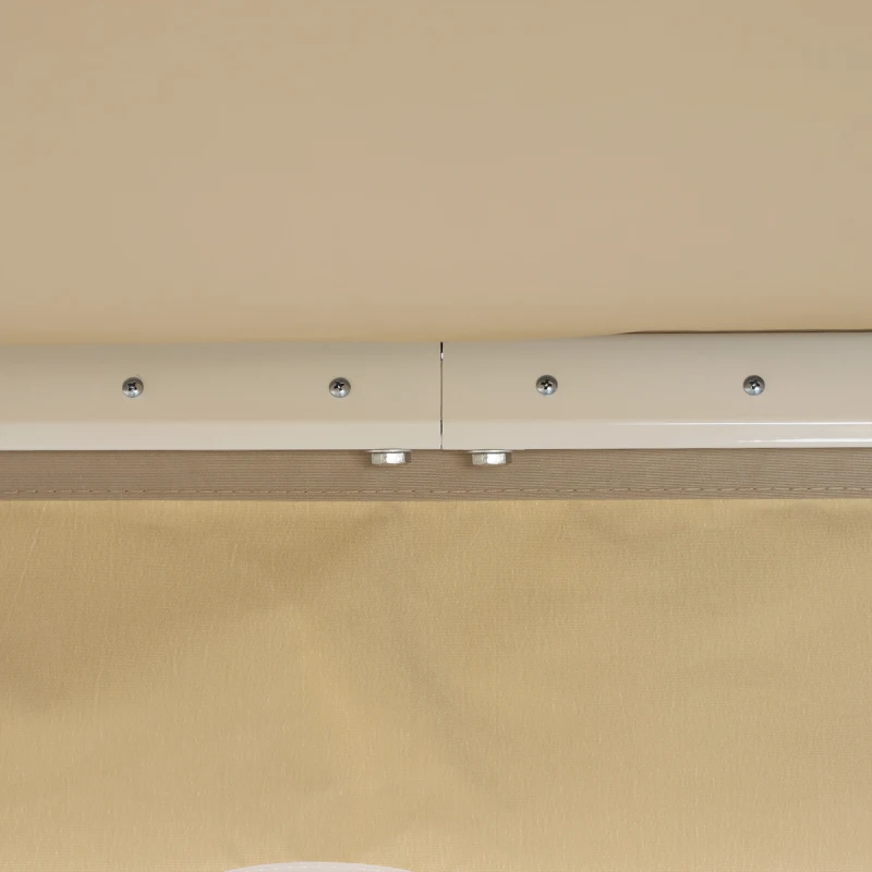 Outsunny Perdea de Soare Copertina retractabila Manuala de Perete in Poliester Impermeabila, Bej, 4x2.5m
