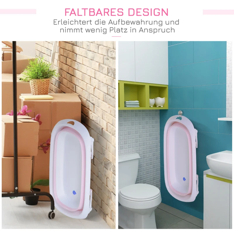 HOMCOM wanienka dla niemowląt ergonomiczna wanna dla dzieci antypoślizgowa tworzywo sztuczne