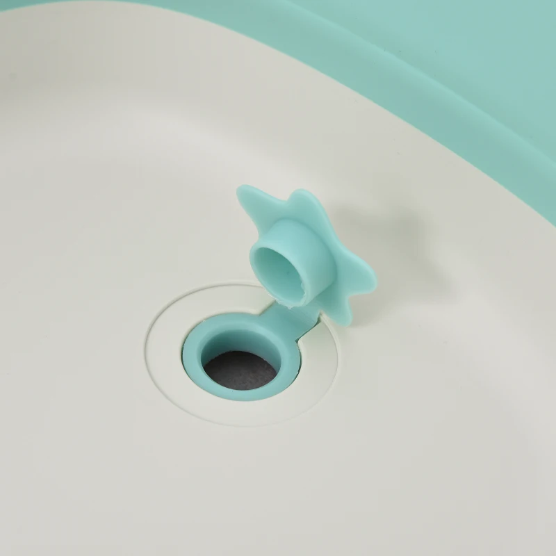 HOMCOM Ergonomische Babybadewanne , faltbare Babywanne , Badewanne für Babies, Kunststoff, Grün, 84,5 x 50,5 x 24 cm