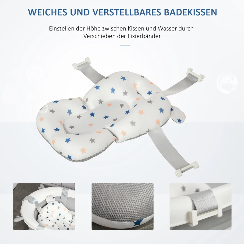HOMCOM Babybadewanne faltbare Babywanne zusammenklappbar mit Badematte geeignetes Alter: 0-3 Jahre PP-Kunststoff TPE Grün+Weiß 81,5 x 50,5 x 23,5 cm
