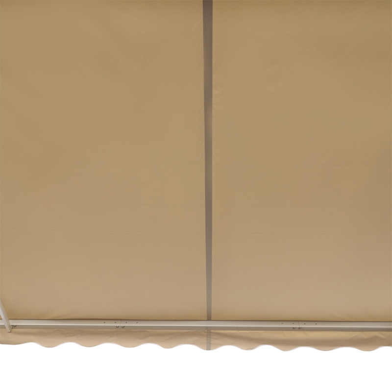 Outsunny Perdea de Soare Copertina retractabila Manuala de Perete in Poliester Impermeabila, Bej, 4x2.5m