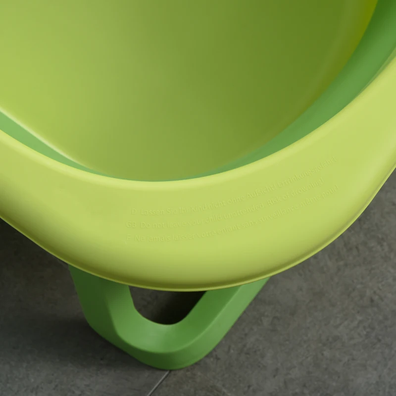 HOMCOM opvouwbaar babybadje babybadje met antislip voetkussentje steunstangen opvouwbaar babybadje met krokodilvorm voor kinderen van 0-3 jaar PP plastic TPE groen 80 x 53,9 x 20,8 cm