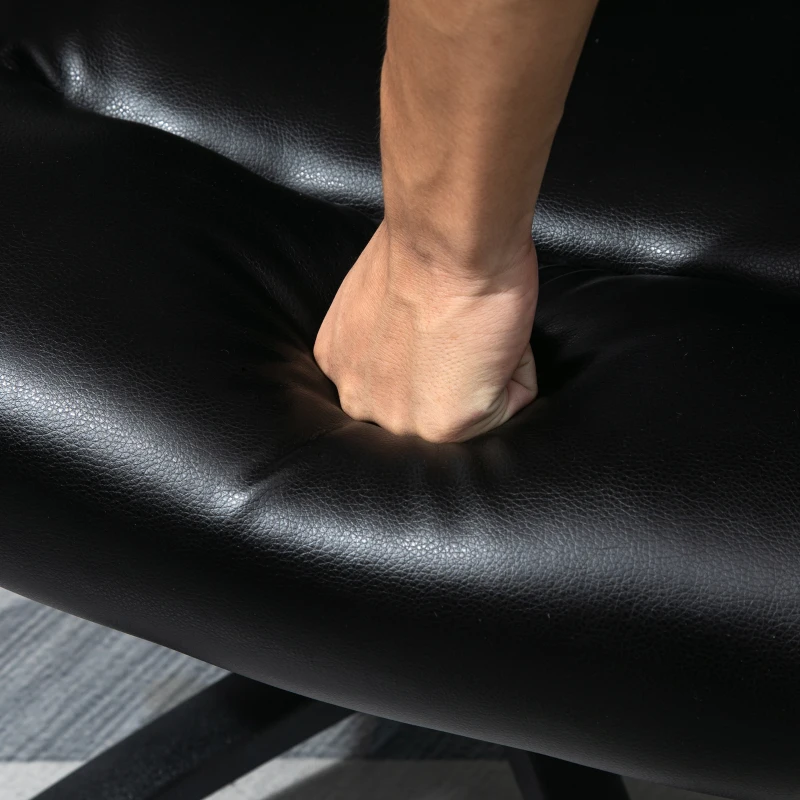 Vinsetto bureaustoel draaistoel met rugleuning bureaufauteuil in hoogte verstelbaar PU kunststof schuimstof nylon zwart 66 x 66 x 107-114 cm