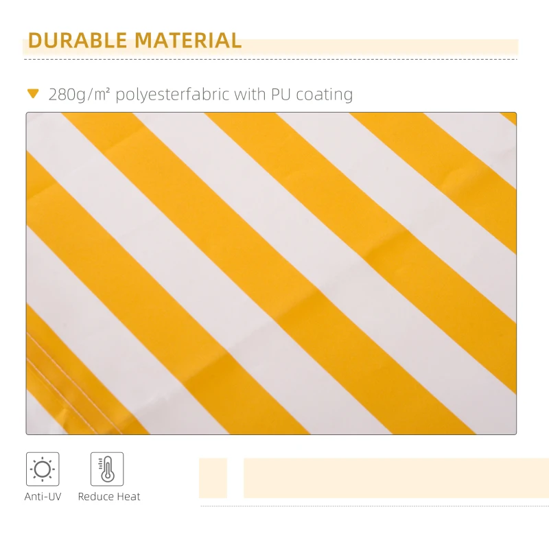 Outsunny Copertina de soare pentru exterior pliabila, impermeabila Portocaliu, Alb, 295x245 cm