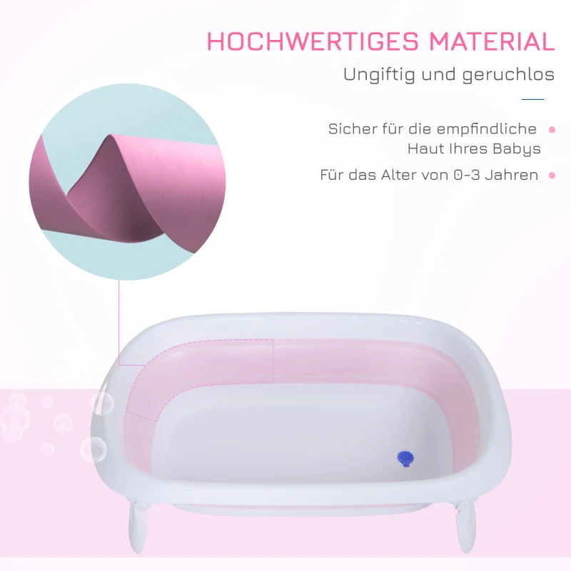 HOMCOM wanienka dla niemowląt ergonomiczna wanna dla dzieci antypoślizgowa tworzywo sztuczne