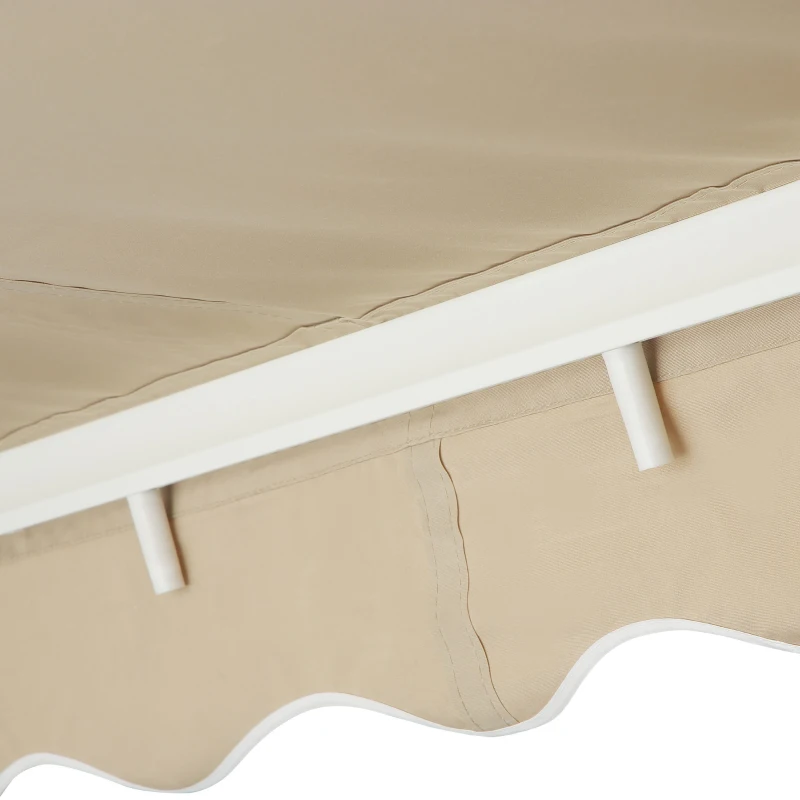 Outsunny Perdea de Soare Rulanta Parasolar de Perete Manual Impermeabil, Bej, 2.5x2m