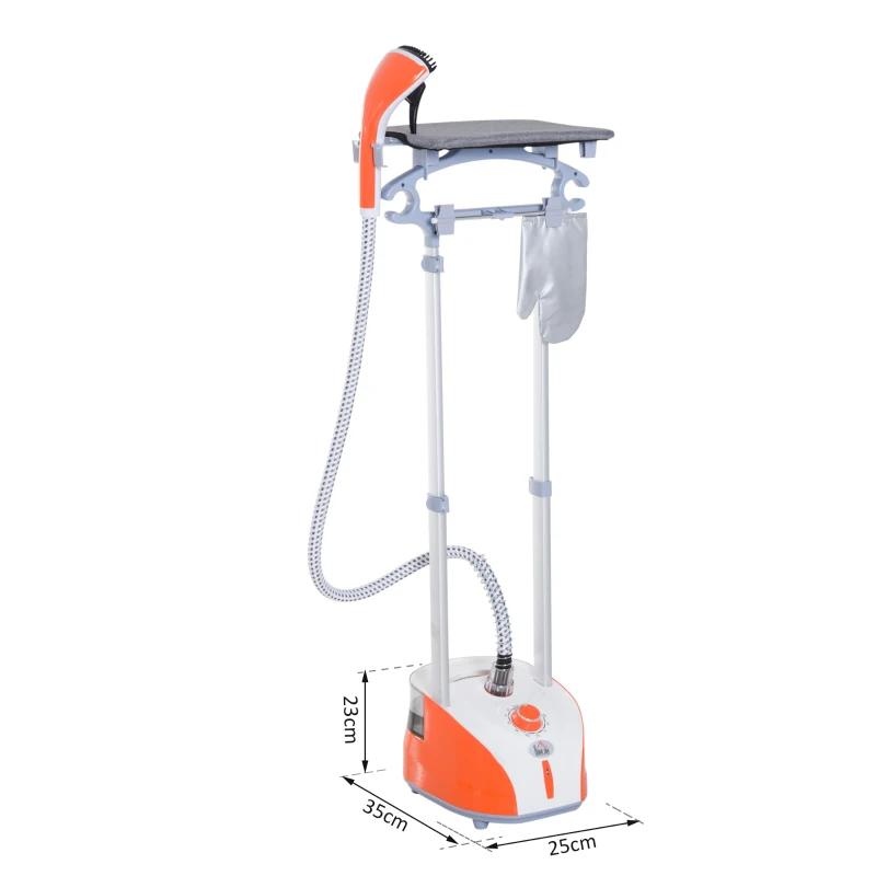 Homcom Fier de calcat Vaporizator Vertical Capacitate 2L, Portocaliu si Gri