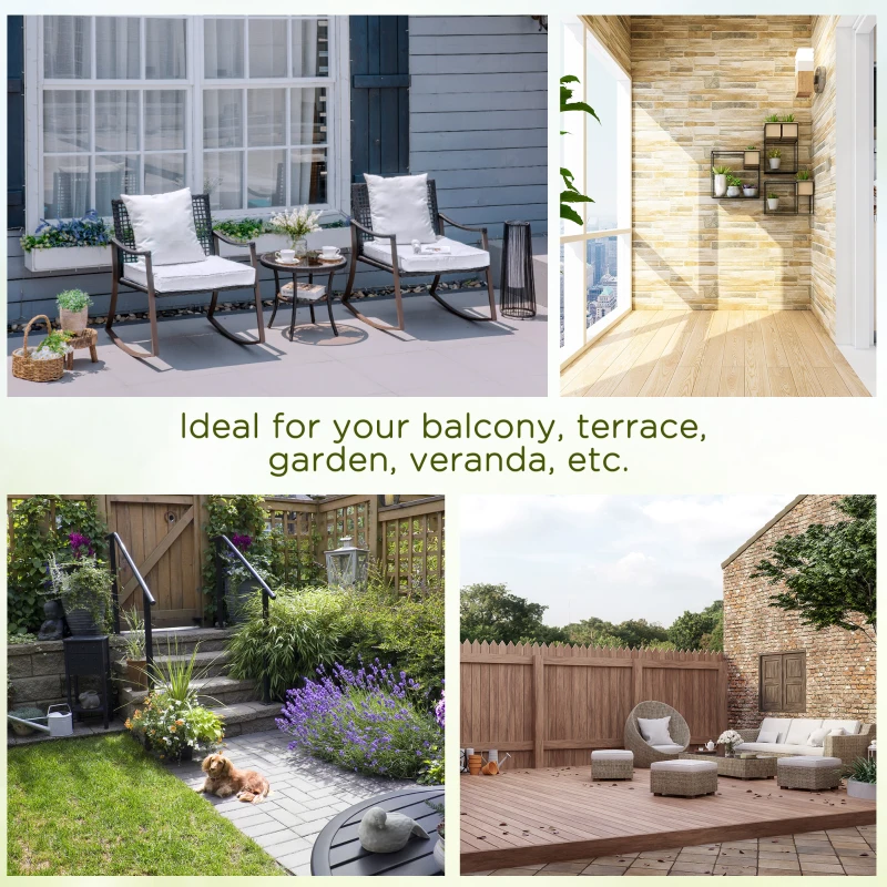 Outsunny Set 2 Fotolii tip Leagan de Gradina cu Perne si Masa in Rattan Maro