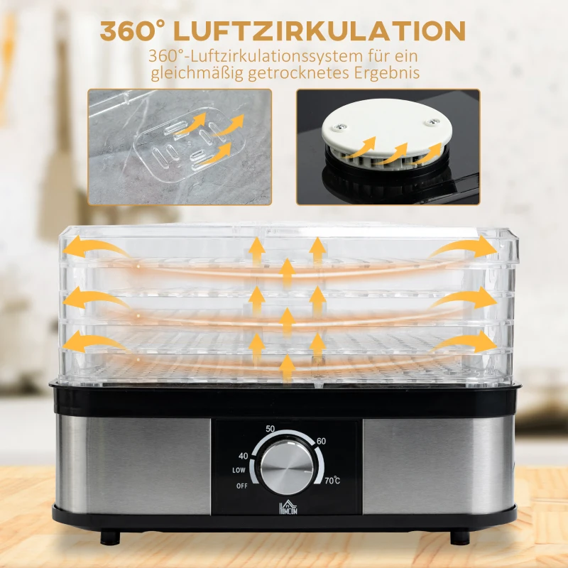 HOMCOM Droogautomaat 5 Lagen 32 x 25 x 29cm Staal