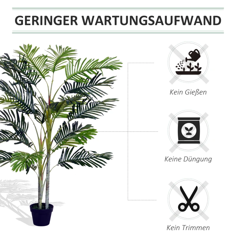 Outsunny Kunstpalm Kunstplant met Pot 150cm Plastic