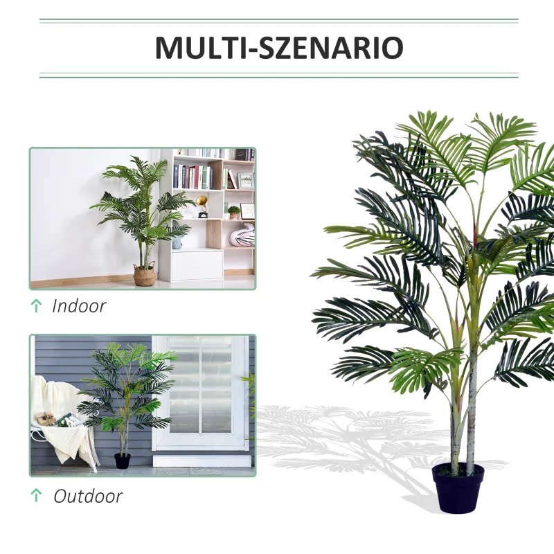 Outsunny Kunstpalm Kunstplant met Pot 150cm Plastic