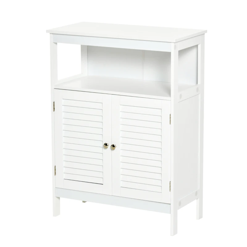 HOMCOM badkamerkast badkamermeubel nachtkastje keukenkast multifunctionele kast hout wit MDF 60 x 30 x 81,6 cm