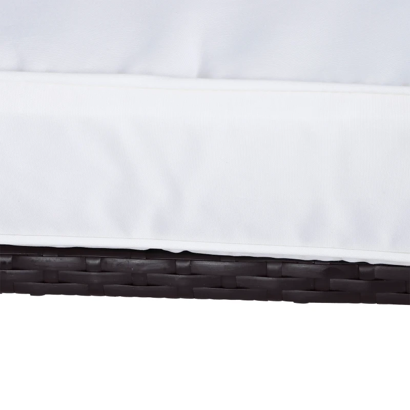 Outsunny Set 2 Fotolii tip Leagan de Gradina cu Perne si Masa in Rattan Maro