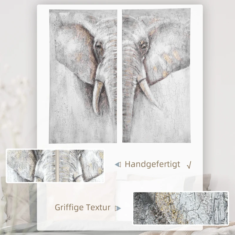 HOMCOM Wall Art Set of 2 Art Print 120L x 120W cm