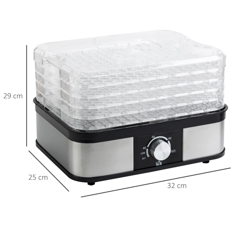 HOMCOM Droogautomaat 5 Lagen 32 x 25 x 29cm Staal