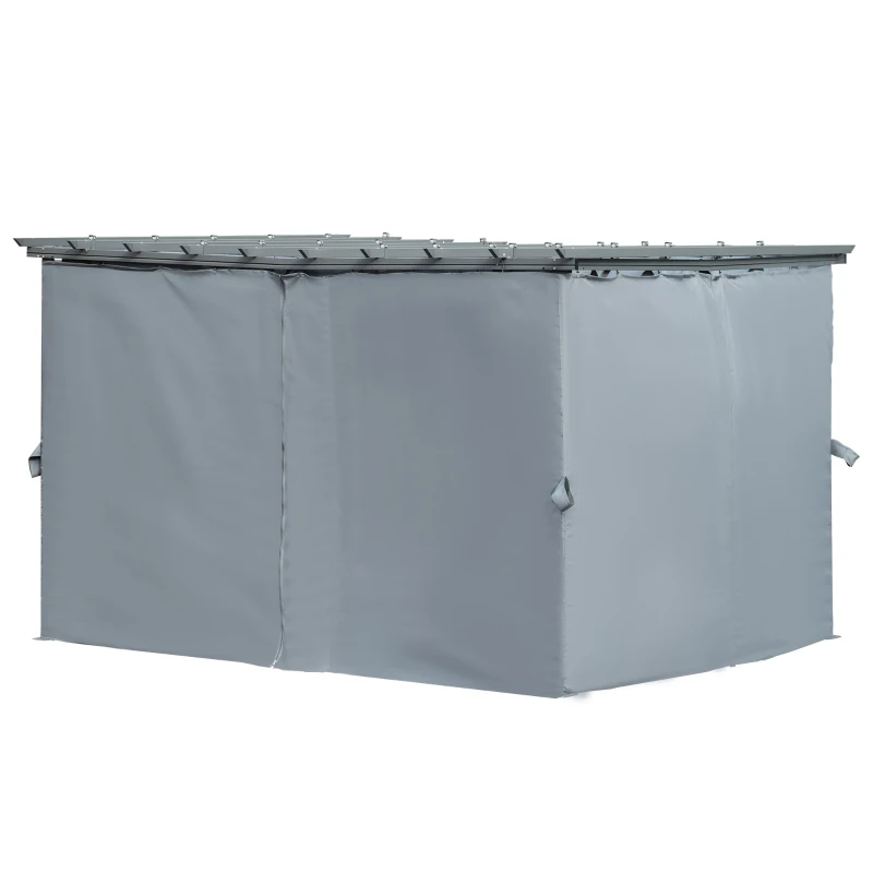 Outsunny Pergola-Pavillon mit einstellbarem Stoffdach witterungsbeständig wasserabweisend Sonnenschutz Polyester Stahl Grau 3,6 x 3 x 2,27 m