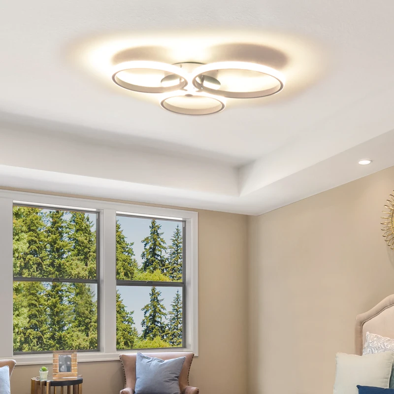 Lampa sufitowa HOMCOM lampa do salonu lampa do sypialni lampa na sufit nowoczesna lampa do jadalni, metal, aluminium, akryl, dł. 56 x szer. 47 x wys. 8 cm