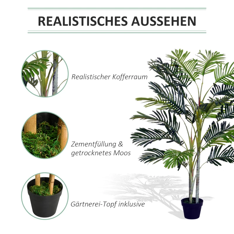 Outsunny Kunstpalm Kunstplant met Pot 150cm Plastic
