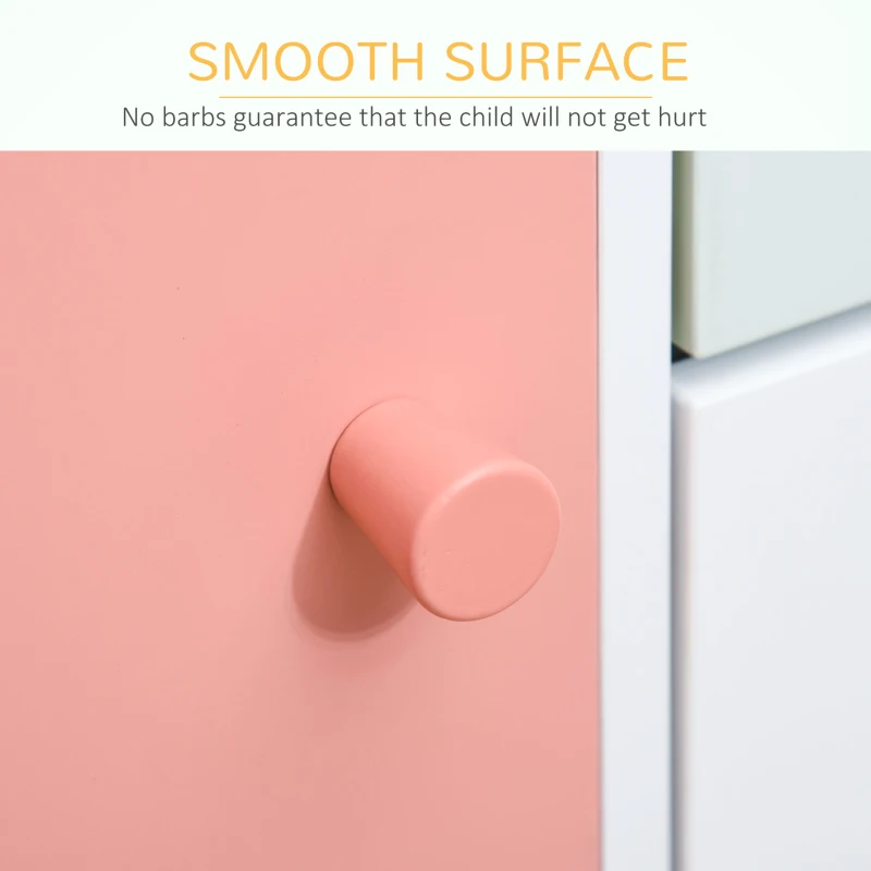 HOMCOM Kids Bookcase, Kids Storage Units, Multi-Shelf Modern Freestanding Cabinet of Drawer Book Magazine Organizer Study Bedroom 80 x 30 x 85cm Pink