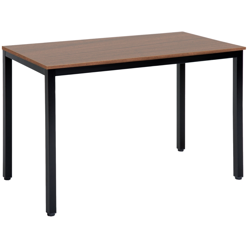 HOMCOM Table Bureau Informatique Table de Salle à Manger Grand Plateau 120L x 60l x 74H cm Panneaux Particules Noyer métal Noir