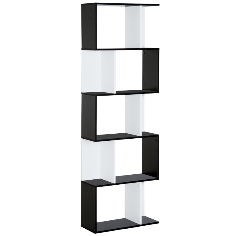 Etagère contemporaine S 60L x 24l x 185H cm panneaux particules bicolore