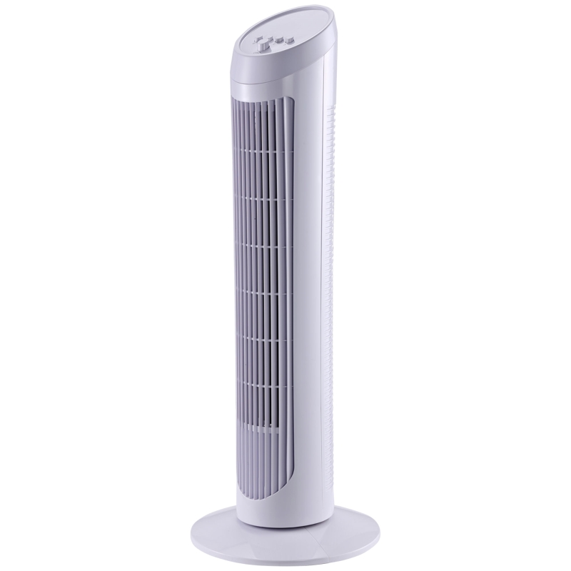 Homcom Ventilateur Colonne 45 W en Plastique Blanc 27 x 27 x 75 cm