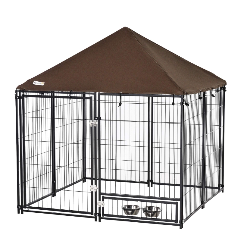 Chenil extérieur pour chien métal et tissu