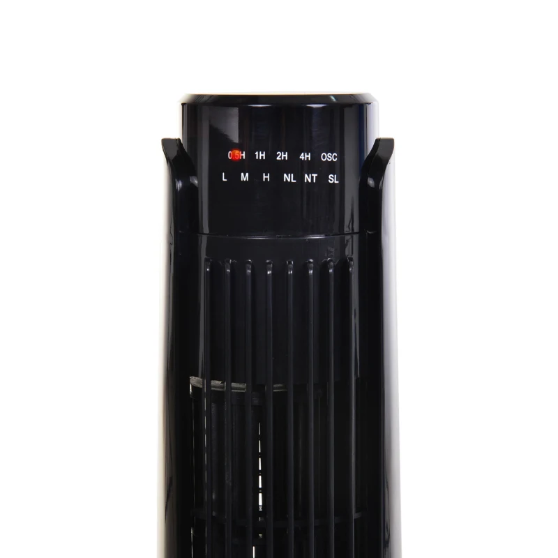 HOMCOM Ventilateur colonne tour oscillant 50 W ultra silencieux télécommande incluse minuterie 3 modes 3 vitesses Ø 27 x 92 cm noir